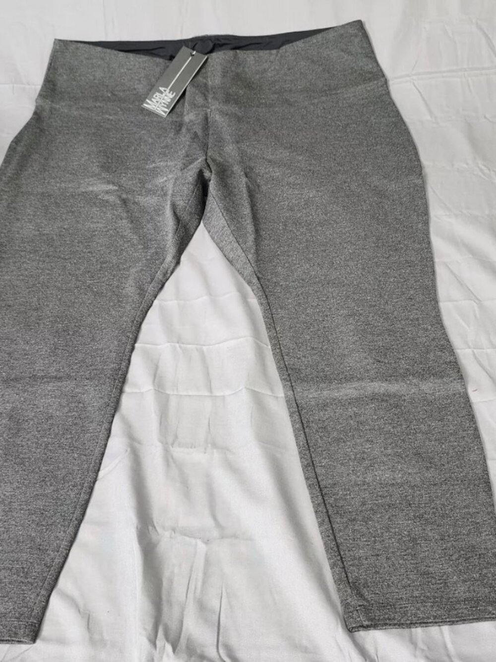 Marla Wynne Womens 3X High Rise Pull On Ankle Pants Heather Gray Stretch Knit